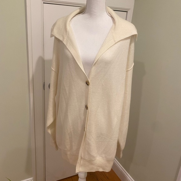 New Free People Swim Too Deep Cashmere Oversized Cardigan Sweater M - Picture 6 of 11